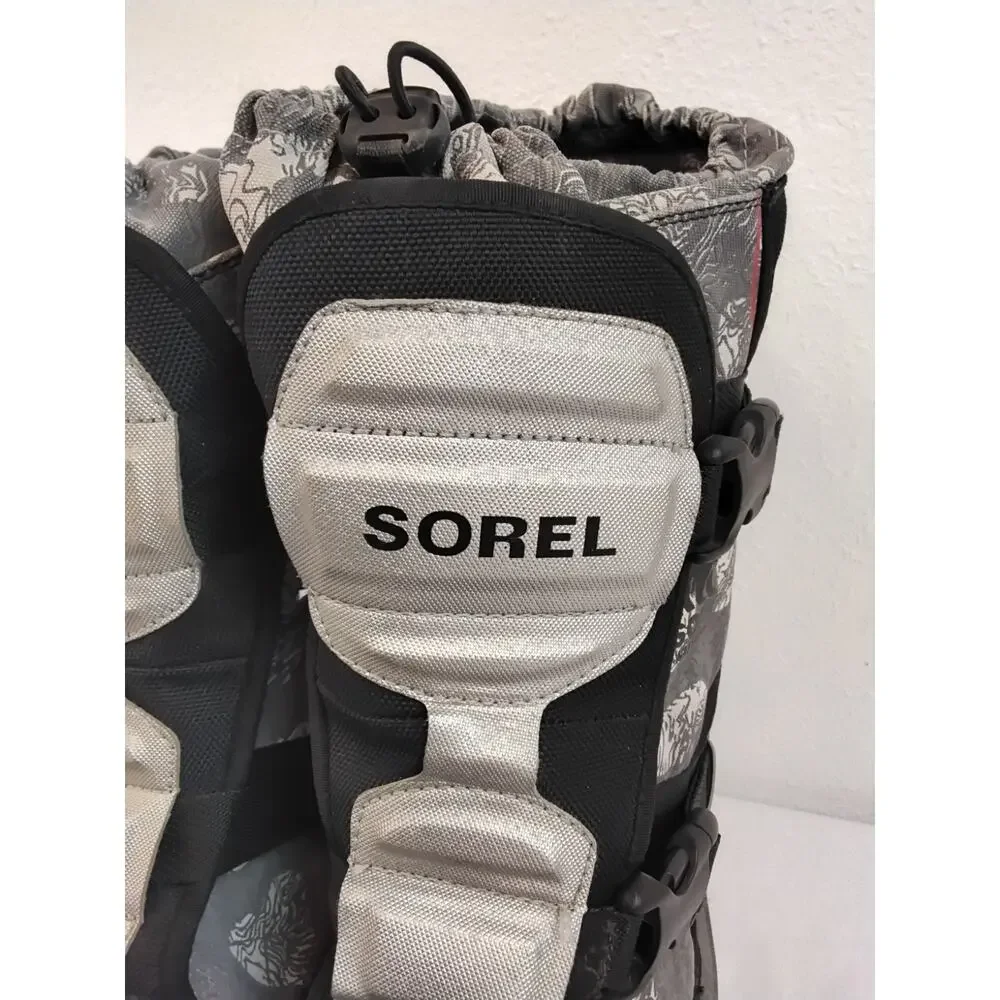 Sorel Alpha Trac Buckle Waterproof Insulated Boots Men's 15 Black/Gray #W4720